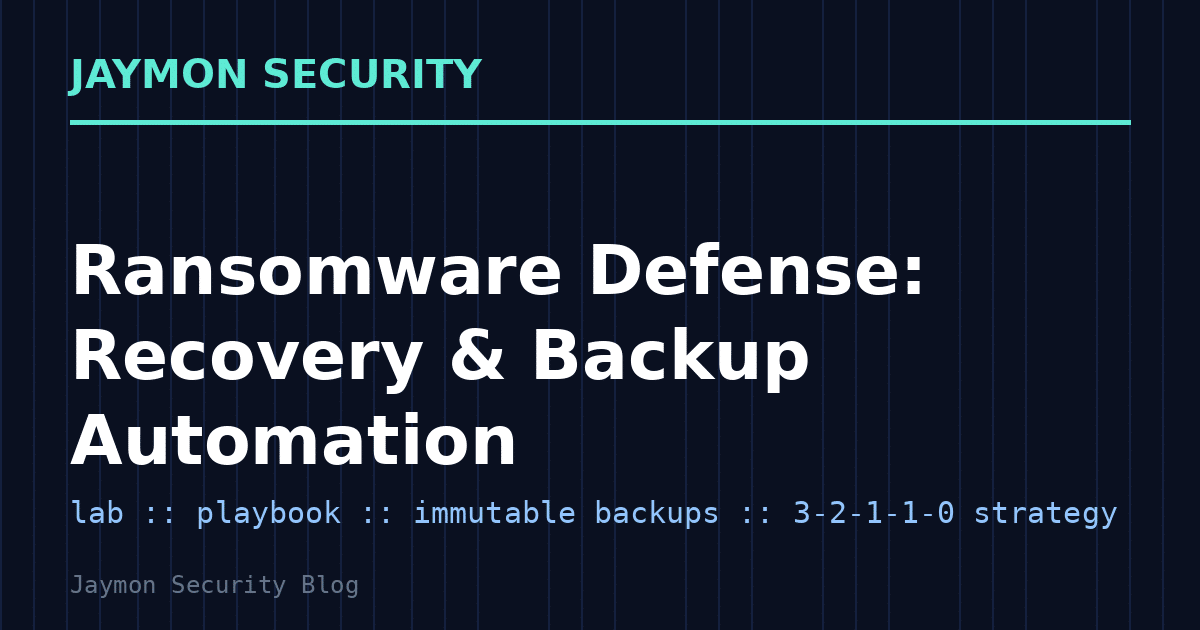 Ransomware Defense: Recuperación y Backup Automation - Jaymon Security