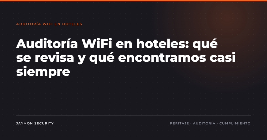 Auditoría de seguridad WiFi en un hotel: cobertura, red de invitados y acceso al PMS