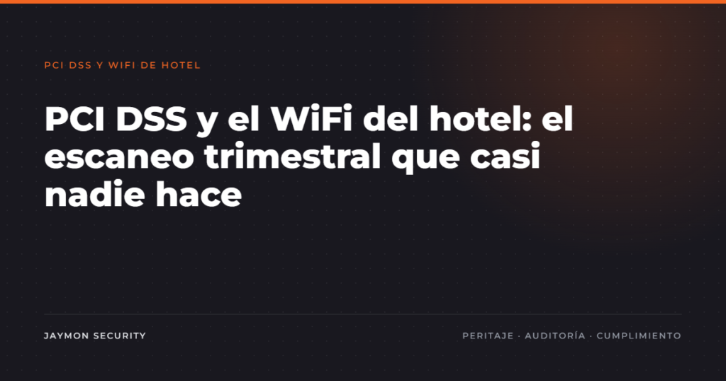Escaneo trimestral de puntos de acceso inalámbricos no autorizados exigido por PCI DSS en hoteles